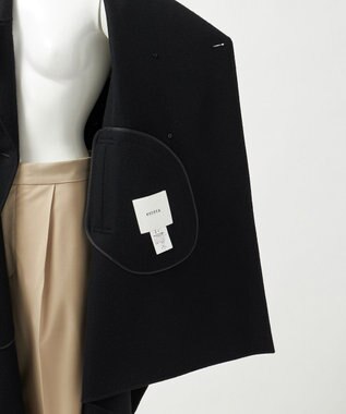 23区 【エステータ】ウールリバー ポンチョ コート ブラック