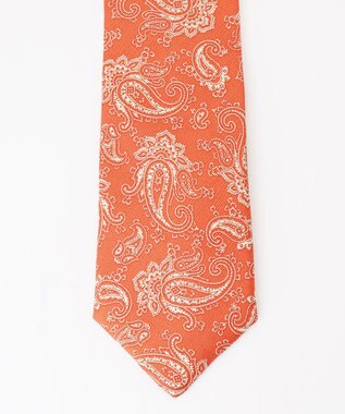 J.PRESS MEN ペイズリーハンドプリント ネクタイ オレンジ系6