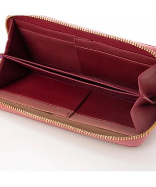 UNBILLION perche ジェムストーンチャームラウンド長財布 ピンク