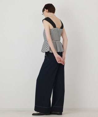 GRACE CONTINENTAL ストライプキャミソール ネイビー