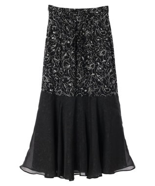 earth music&ecology 切替フラワースカート Black