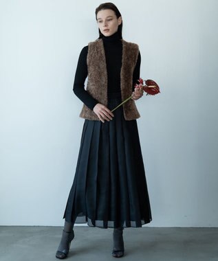 自由区 【カトリエムブーケ】Gilet de fourrure ファージレ モカ