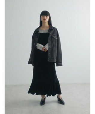 Green Parks armonia．ベロアキャミワンピース Black