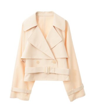 earth music&ecology バックフレアショートトレンチコート Light Beige
