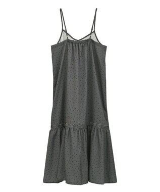 earth music&ecology アソートサテンキャミワンピース ドットグレー