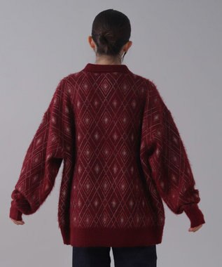 WEGO 【ユニセックス着用ITEM】アーガイルニットポロ ワイン