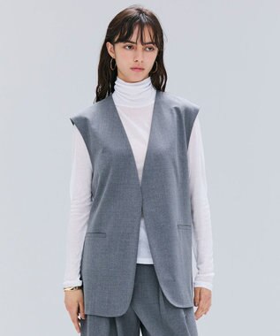BEIGE， 【セットアップ対応・VERY 11月号掲載】ZEPHYR / ウールライクノーカラージレ Top Gray