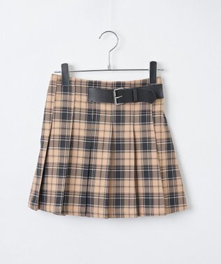 WEGO 【SCHOOL ITEM】バックル付プリーツスカパン ベージュチェック1
