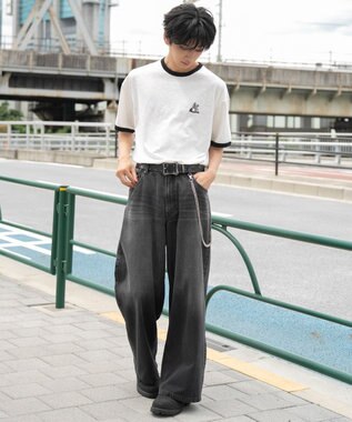 WEGO ワンポイント刺繍リンガーT（SS） ホワイト