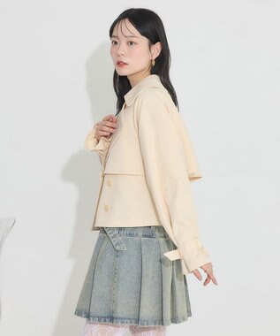 earth music&ecology バックフレアショートトレンチコート Light Beige