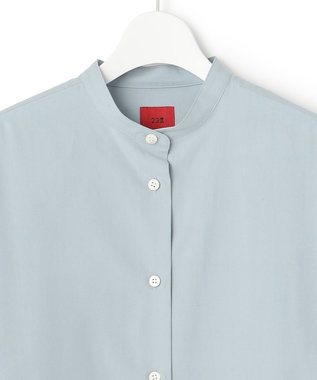 23区 【23区 | 5525gallery】コットンタイプライター バンドカラー シャツ サックスブルー系