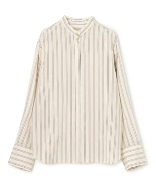 BEIGE， BOWEN / メタル釦ストライプシャツ Ecru Stripes