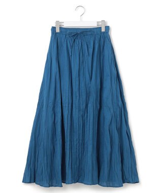 J.PRESS YORK STREET 【WOMEN】クリンクルフレアギャザー スカート ブルー系