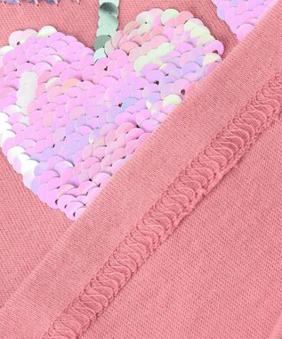 ANY KIDS ミラクルスパンコール 長袖 Tシャツ ピンク×チェリー