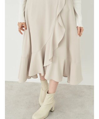 earth music&ecology ラッフルフリルイレヘムスカート Beige