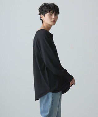 AMERICAN HOLIC ２ＷＡＹバイパチヘンリーネックニットプルオーバー Black