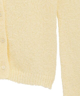 CRAFT STANDARD BOUTIQUE ブークレヤーン衿付きニットカーディガン Light Yellow
