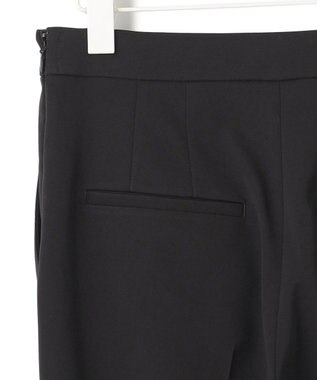 ICB 【WEB限定・洗える】キュプラハイパワーストレッチ セミフレアパンツ ブラック系