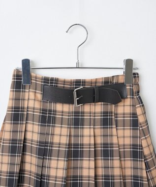 WEGO 【SCHOOL ITEM】バックル付プリーツスカパン ベージュチェック1