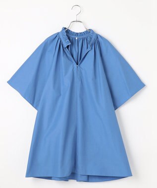 #Newans 【ANSWER for 骨格ナチュラル】ギャザーネックフレアスリーブチュニック ブルー系