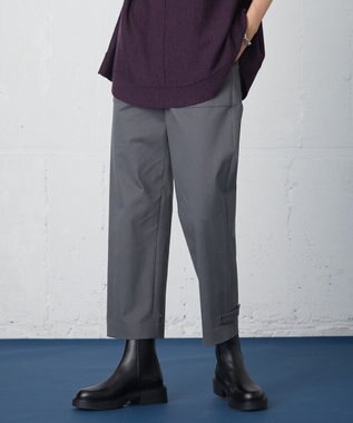 J.PRESS LADIES 【洗える】サテンストレッチプレミアムピーチ ベイカー パンツ グレー系