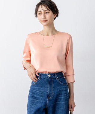 【洗える】サテン ロングスリーブ Tシャツ