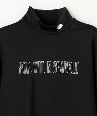 PW CIRCULUS 【吸水速乾 / UV遮蔽率99.9% UVカット / ストレッチ】【WOMEN】アニマルグラフィックロングスリーブモックT ゴルフウェア レディース ブラック系