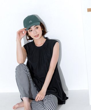 Tiaclasse 【洗える】体型カバーも叶うAラインギャザーチュニック ブラック