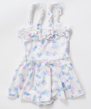 OP／FILA 【marie claire ENFANTS】花柄Aラインワンピース水着 サックス