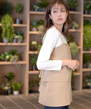 Tiaclasse 【洗える】リボンキャミドッキングカットソートップス ベージュ