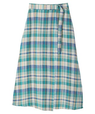 AMERICAN HOLIC ラップ風チェックスカート Green