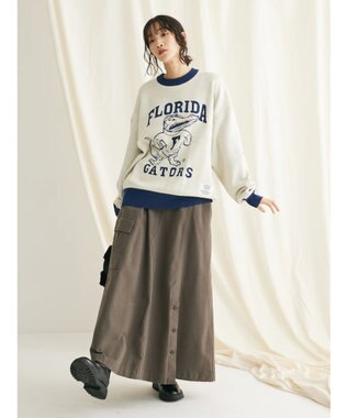 CRAFT STANDARD BOUTIQUE 綿ピーチカーゴスカート Charcoal Gray