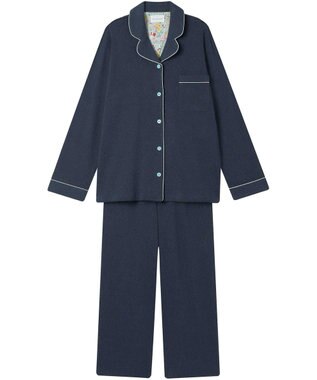 une nana cool 【綿100%】やわらか杢フライスパジャマ MADE WITH LIBERTY FABRIC ネイビー