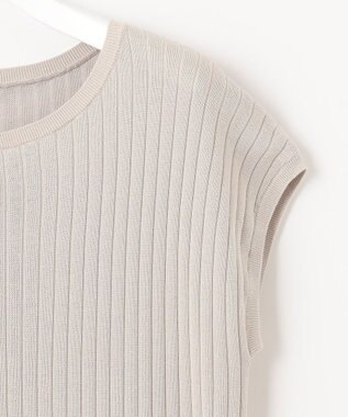 自由区 S 【アンサンブル対応・洗える】ハイツイストコットンアセテートフレンチスリーブ ニット ベージュ