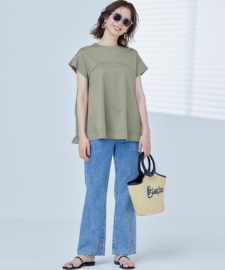 組曲 S 【WEB限定】コンシャスジャージー チュニックカットソー オリーブ系