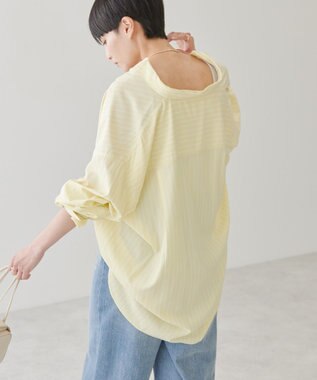 AMERICAN HOLIC サラックールバックタックシャツ Stripe Yellow