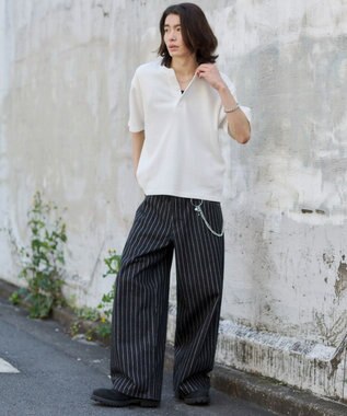 WEGO 【ユニセックス着用ITEM/MLサイズ展開】ワッフルヘンリーネックT（SS） ホワイト