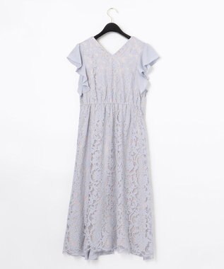 GRACE CONTINENTAL バックレースドレス サックス