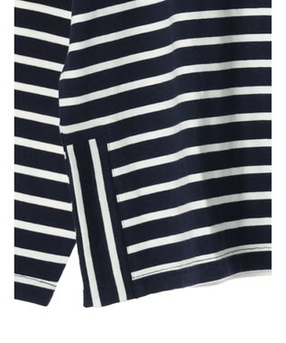 CRAFT STANDARD BOUTIQUE ボーダーサイドスリットプルオーバー Border Black