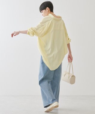 AMERICAN HOLIC サラックールバックタックシャツ Stripe Yellow