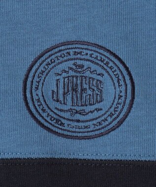 J.PRESS KIDS 【140-170cm】襟ストライプ ブロッキングポロシャツ ブルー系2