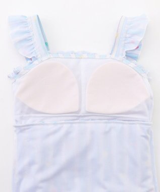 ANY KIDS 【UVカット】フリルワンピース水着 サックスブルー×アイス