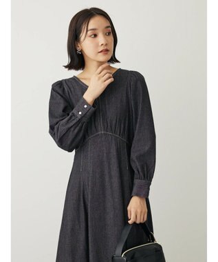 Green Parks ・ＥＬＥＮＣＡＲＥ　ＤＵＥウエストタックデニムワンピース Black