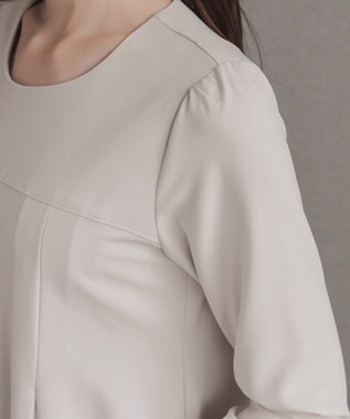 Tiaclasse L ボックスタックAラインワンピース ベージュ