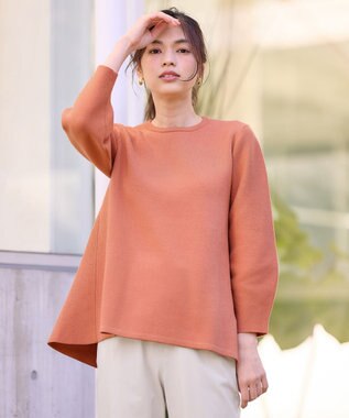 ANY ミラノリブチュニック丈ニット コーラル