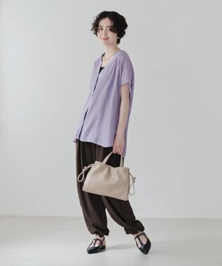 Green Parks フレンチスリーブリブドッキングシャツ Purple
