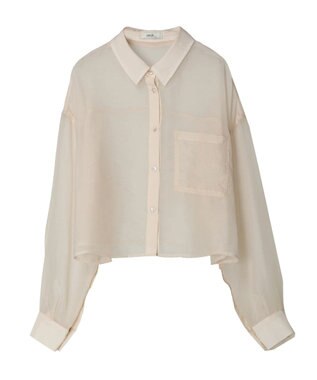 earth music&ecology ソデスリットクロップドシャツ Light Beige