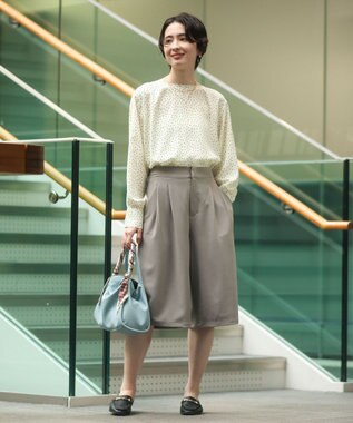 Green Parks イージーケアキュロットパンツ Gray Mixture