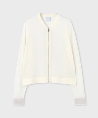 Paul Smith 【洗える】 シアー ニットブルゾン オフホワイト