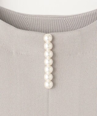 自由区 S 【前後着用可・洗える】パールディティールニット ワンピース ライトグレー系